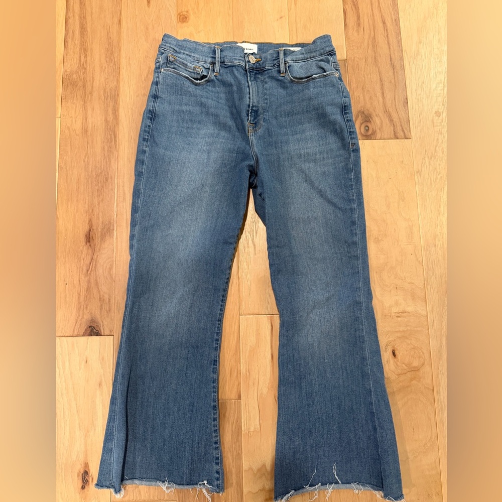 Frame Le Crop Flare blue jeans women’s size 30